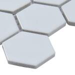 MSIWhite 2 in. Hexagon 11 in. x 11 in. Matte Porcelain Mesh-Mounted Floor and Wall Mosaic Tile (0.81 sq. ft./Each) (NHDWHI2X2HEX)