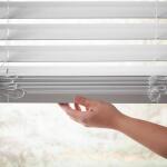 Home Decorators CollectionWhite Cordless Faux Wood Blinds for Windows with 2 in. Slats - 35 in. W x 64 in. L (Actual Size 34.5 in. W x 64 in. L) (10793478184453)