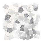 Jeffrey CourtWaterfront White Pebble 11.125 in. x 11.125 in. Honed Marble Wall and Floor Mosaic Tile (0.859 sq. ft./Each) (95671)