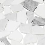 Jeffrey CourtWaterfront White Pebble 11.125 in. x 11.125 in. Honed Marble Wall and Floor Mosaic Tile (0.859 sq. ft./Each) (95671)