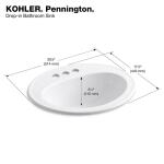 Kohler Pennington 20-1/4 in. in White with Overflow Drain Oval Top-Mount Vitreous China Bathroom Sink