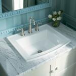 Kohler White Archer Drop-In Vitreous China Bathroom Sink with Overflow Drain