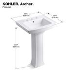 Kohler White Archer Vitreous China Pedestal