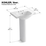 Kohler White Veer Vitreous China Pedestal