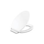 Kohler Highline White Elongated Toilet Seat with Grip Tight Bumpers and Soft Close Feature.