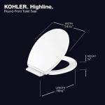 Kohler Highline Round Soft Close Toilet Seat with Grip Tight Bumpers