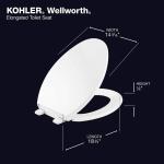 Kohler Wellworth White Elongated Grip Tight Bumpers Front Toilet Seat