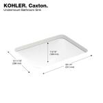 Kohler Caxton 20-5/16 in. White Rectangular Undermount Bathroom Sink with Overflow