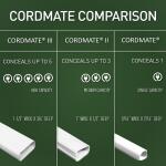 Legrand Wiremold CordMate II Cord Cover Coupling, Cord Hider for Home or Office, Holds 3 Cables, White (C59)