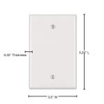 Leviton1-Gang White Blank Plate Nylon Midway/Midsize Wall Plate (1-Pack) - R52-0PJ13-00W