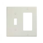 Leviton2-Gang White 1-Toggle / 1-Decora/Rocker Plastic Standard Wall Plate (1-Pack) - R52-80405-00W