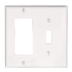 Leviton2-Gang White 1-Toggle / 1-Decora/Rocker Plastic Standard Wall Plate (1-Pack) - R52-80405-00W