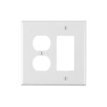 Leviton2-Gang White 1-Decora/Rocker/1-Duplex Outlet/Receptacle Nylon Midway/Midsize Wall Plate (1-Pack) - R52-PJ826-00W