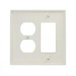 Leviton2-Gang White 1-Decora/Rocker/1-Duplex Outlet/Receptacle Nylon Midway/Midsize Wall Plate (1-Pack) - R52-PJ826-00W