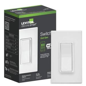 Leviton Decora Smart 2nd Gen 15 Amp Wi-Fi Smart Rocker Light Switch - White 