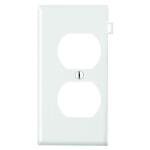 Leviton1-Gang White Duplex Outlet/Receptacle Nylon Standard Sectional End Panel Wall Plate (1-Pack) - 905-0PSE8-00W