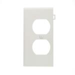 Leviton1-Gang White Duplex Outlet/Receptacle Nylon Standard Sectional End Panel Wall Plate (1-Pack) - 905-0PSE8-00W