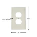 Leviton1-Gang White Duplex Outlet/Receptacle Nylon Midway/Midsize Wall Plate (10-Pack) - M52-00PJ8-0WM