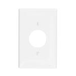 Leviton1-Gang White 1.406 in. Hole Single Outlet/Receptacle Nylon Midway/Midsize Wall Plate (1-Pack) - R52-00PJ7-00W