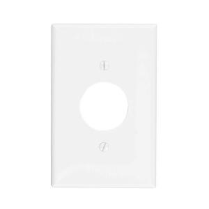 Leviton1-Gang White 1.406 in. Hole Single Outlet/Receptacle Nylon Midway/Midsize Wall Plate (1-Pack) - R52-00PJ7-00W