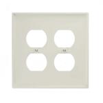 Leviton2-Gang White Duplex Outlet/Receptacle Nylon Midway/Midsize Wall Plate (1-Pack) - R52-0PJ82-00W