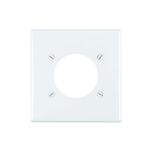 Leviton2-Gang White 2.145 in. Single Outlet/Receptacle Nylon Standard Wall Plate (1-Pack) - R52-80726-00W