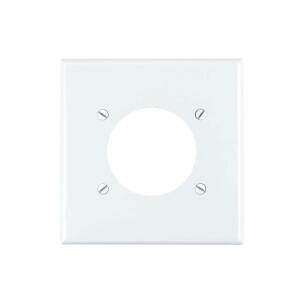 Leviton2-Gang White 2.145 in. Single Outlet/Receptacle Nylon Standard Wall Plate (1-Pack) - R52-80726-00W