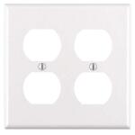 Leviton2-Gang White Duplex Outlet/Receptacle Plastic Standard Wall Plate (1-Pack) - R52-88016-00W