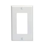 Leviton1-Gang White Decora/Rocker Plastic Standard Wall Plate (1-Pack) - R52-80401-00W