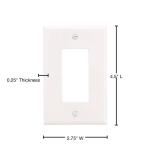 Leviton1-Gang White Decora/Rocker Plastic Standard Wall Plate (1-Pack) - R52-80401-00W