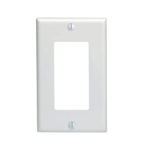 Leviton1-Gang White Decora/Rocker Plastic Standard Wall Plate (1-Pack) - R52-80401-00W