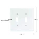 Leviton2-Gang White Toggle Nylon Standard Wall Plate (1-Pack) - R52-00PJ2-00W