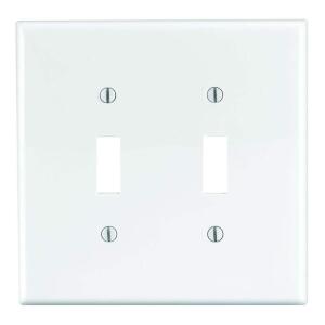 Leviton2-Gang White Toggle Nylon Standard Wall Plate (1-Pack) - R52-00PJ2-00W