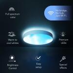 LIFX 15 in. White Indoor Selectable LED Flush Mount Multi-Color Smart Wi-Fi Ceiling Light LFXRND1556C/WH