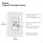 LutronSkylark Combination Fan and Light Control, Single-Pole, White (S2-LFSQH-WH)