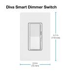 Lutron Diva Smart Dimmer Switch for Caseta Smart Lighting, 150-Watt LED (DVRF-6L-WH-R) White DVRF-6L-WH-R