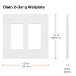 LutronClaro 2 Gang Wall Plate for Decorator/Rocker Switches, Gloss, White (CW-2-WH) (1-Pack) - CW-2-WH