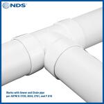 NDSPVC S&D Tee, 4 in. Hub X Hub X Hub (4P01)