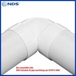 NDS4 in. Hub x Hub PVC S&D 90-Degree Elbow Fitting (4P02)