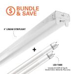 MetaluxSLES 4 ft. 64-Watt Equivalent 2-Lamp Strip Light Luminaire Plus LED T8 Tube Bundle, 4000K, UNV Non-Dim (SLES2T82G40)