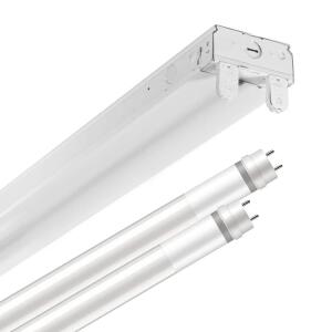 MetaluxSLES 4 ft. 64-Watt Equivalent 2-Lamp Strip Light Luminaire Plus LED T8 Tube Bundle, 4000K, UNV Non-Dim (SLES2T82G40)