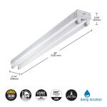 MetaluxSLES 4 ft. 64-Watt Equivalent 2-Lamp Strip Light Luminaire Plus LED T8 Tube Bundle, 4000K, UNV Non-Dim (SLES2T82G40)