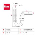 OateyForm N Fit 1-1/2 in. White Plastic Sink Drain Flexible P-Trap (DC3522605)