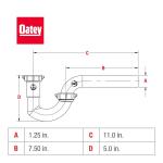 Oatey1-1/4 in. White Plastic Sink Drain P- Trap (HDC9700B)