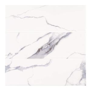 Jeffrey CourtGlossy Ocean Carrara White 4 in. x 12 in. Glossy Ceramic Wall Tile (0.322 sq. ft./Each) (13011)