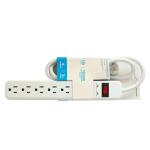 3 ft. 6-Outlet Power Strip Surge Protector, White (LTS-06H-2)