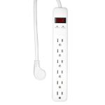 3 ft. 6-Outlet Power Strip Surge Protector, White (LTS-06H-2)