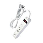 4-Outlet Power Strip Surge Protector with 3 ft. Cord - White YLPT94