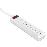 4-Outlet Power Strip Surge Protector with 3 ft. Cord - White YLPT94