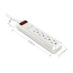 4-Outlet Power Strip Surge Protector with 3 ft. Cord - White YLPT94